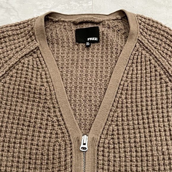 Wilfred Free Zip Alpaca Wool Blend Cardigan Sweater Women's Xsmall XS Brown - Picture 3 of 5